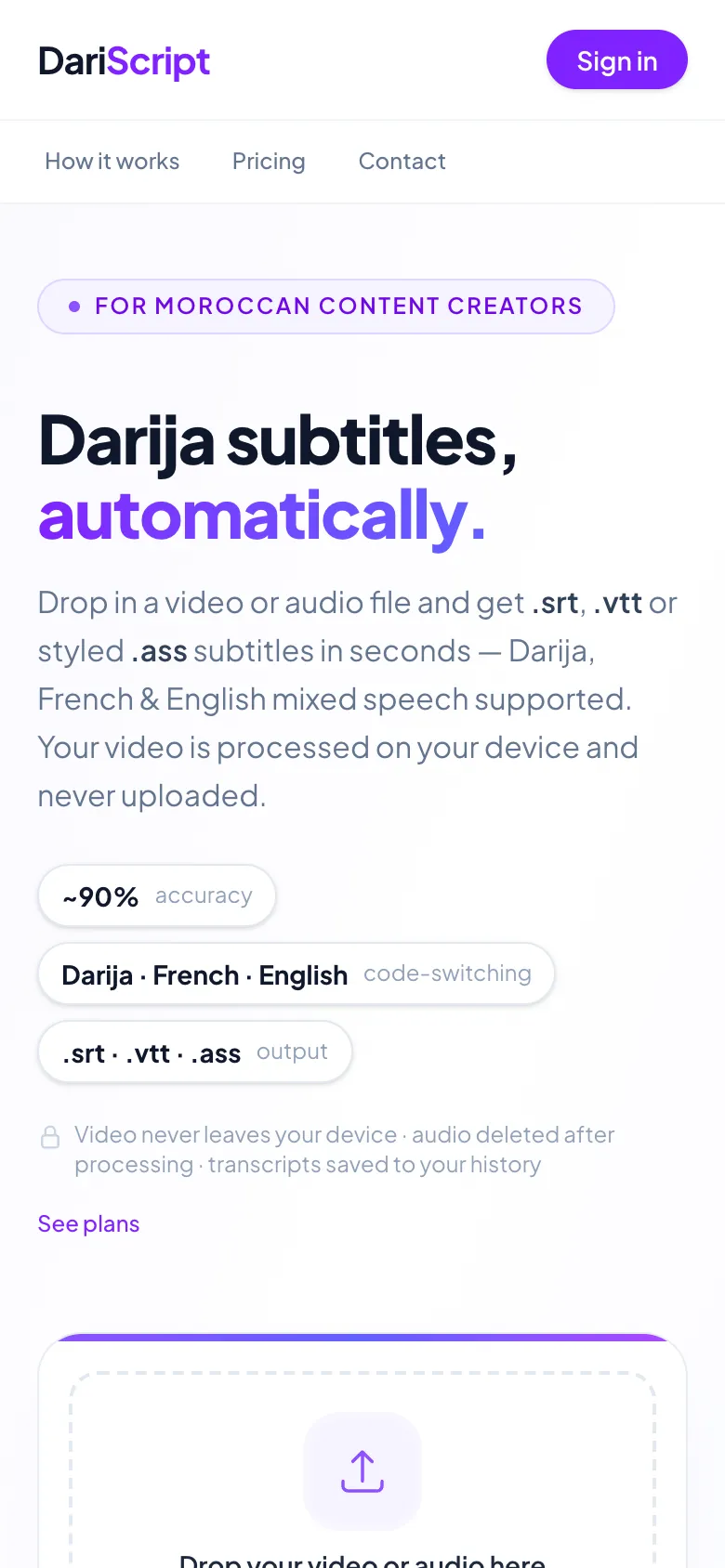 DariScript on mobile