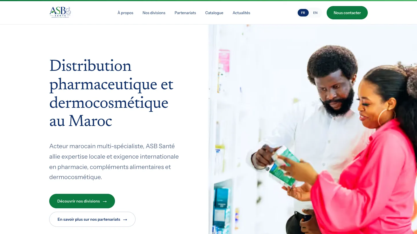 ASB Santé homepage